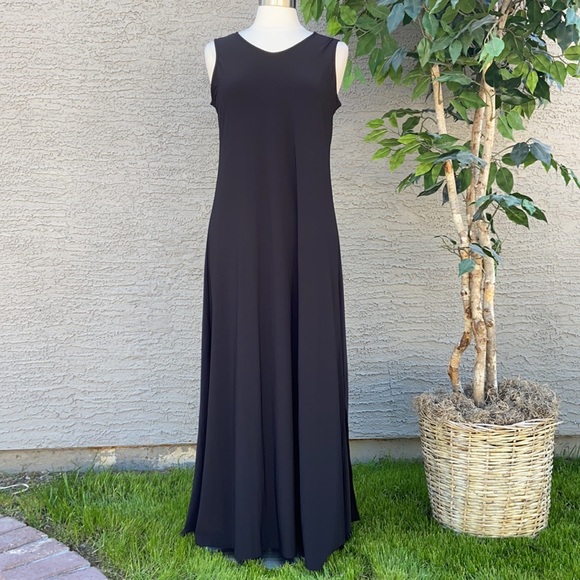 Attitudes by Renee Sleeveless Jersey Maxi Dress ~ Black - Picture 1 of 5